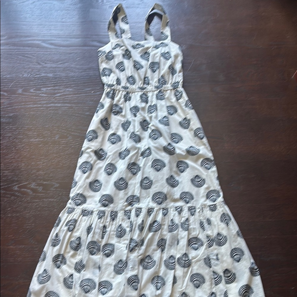 J. Crew Black and Cream Patterned Dress